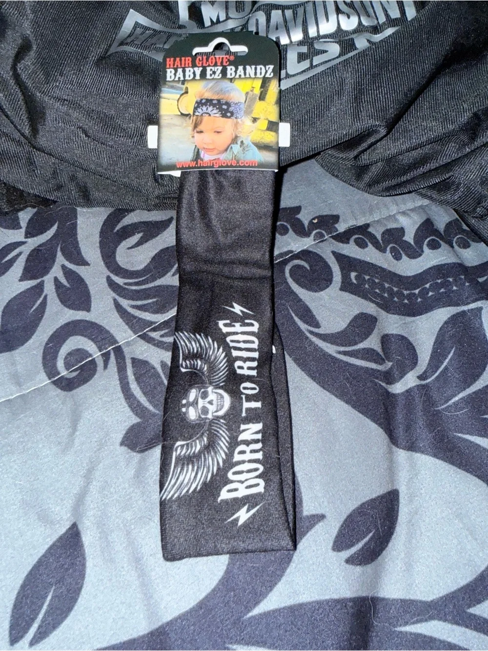 Baby EZ Bandz Kids Black 'Born to Ride' Headband